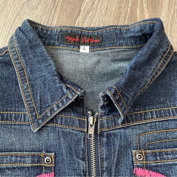 Vintage Apple Bottoms Sam’s Girl Large Denim Logo Womens Mini Dress - Picture 6 of 10